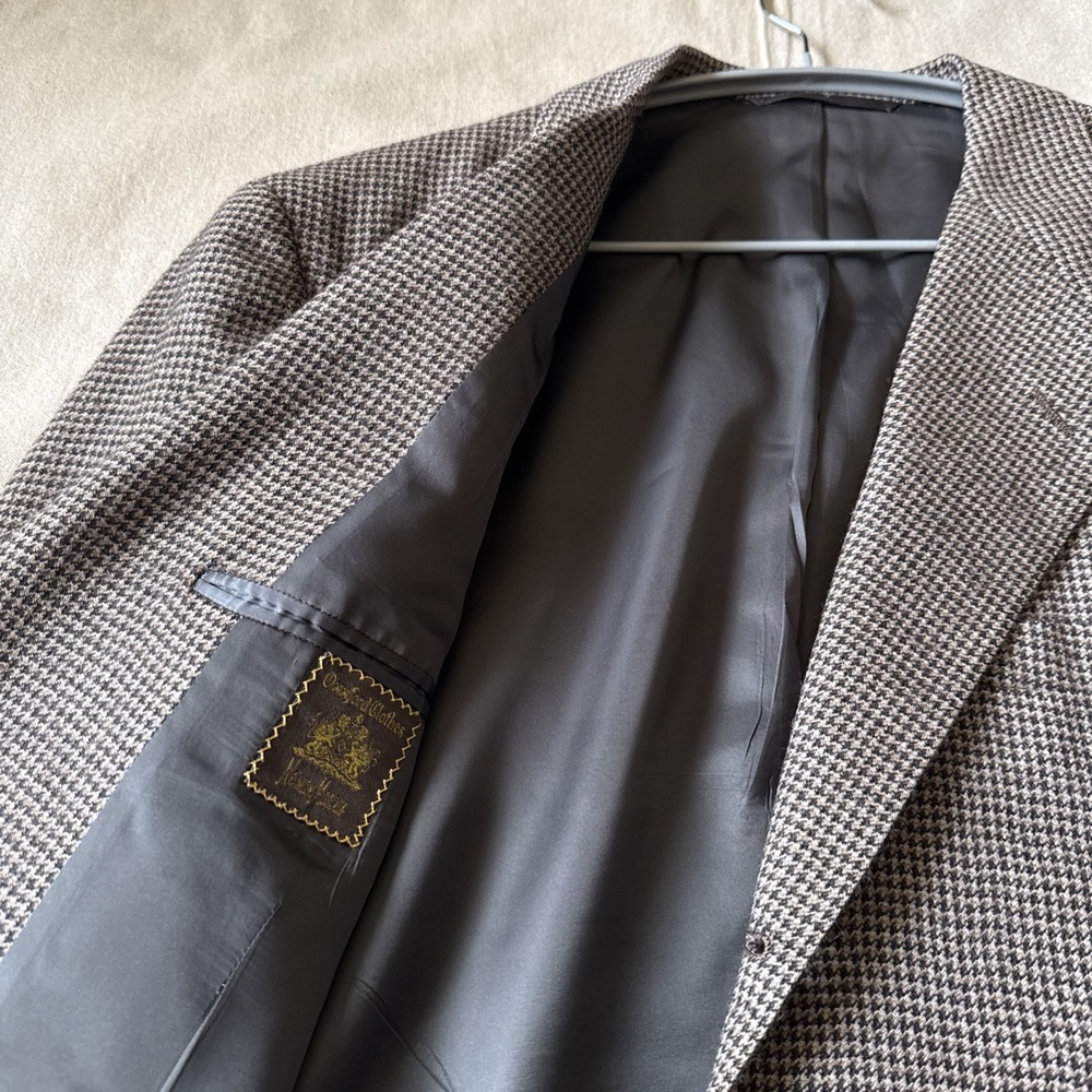 Oxford Clothes Neiman Marcus Pure Alpaca Houndstooth Blazer Renaissance 44R